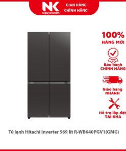 Tủ lạnh Hitachi Inverter 569 lít R-WB640PGV1(GMG) - Hàng chính hãng [Giao hàng toàn quốc]