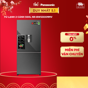 [GIAO TOÀN QUỐC] Tủ lạnh Panasonic dòng cao cấp 2 cánh NR-BW530XMMV 500L - Cảm biến thông minh - Vòi lấy nước ngoài tiện lợi  - Chức năng làm đá tự động - Hàng chính hãng