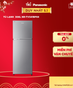 [Giao hàng Toàn quốc] Tủ lạnh Panasonic 2 cánh ngăn đá trên NR-TV341BPS9 - Dung tích 306L - Hành chính hãng