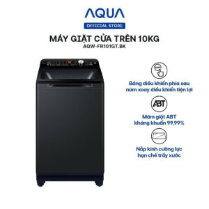 Máy giặt cửa trên Aqua 10kg AQW-FR101GT.BK - Hàng chính hãng - Chỉ giao HCM, Hà Nội, Đà Nẵng, Hải Phòng, Bình Dương, Đồng Nai, Cần Thơ