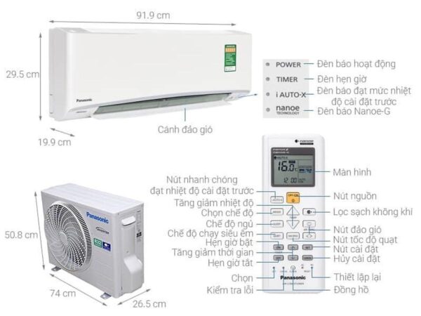 Máy lạnh Panasonic Inverter 1HP CU/CS-XU9XKH-8-HÀNG CHÍNH HÃNG-GIAO HÀNG TOÀN QUỐC.