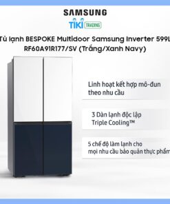 Tủ lạnh BESPOKE Multidoor Samsung Inverter 599L RF60A91R177/SV (Trắng/Xanh Navy)