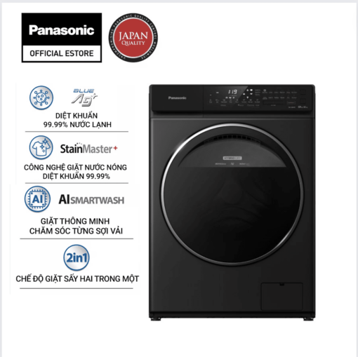 Máy Giặt Cửa Trước Panasonic 10,5 Kg NA-V105FR1BV (Đen) - Diệt khuẩn đến 99.99% - Tính năng sấy tiện ích - Hàng Chính Hãng - Giao Toàn Quốc