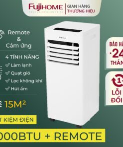 Điều hoà di động kiêm hút ẩm 7000BTU FUJIHOME, máy lạnh đứng di động mini có điều khiển từ xa không cần lắp đặt, giao hàng toàn quốc - Hàng Nhập Khẩu