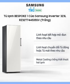Tủ lạnh BESPOKE 1 Cửa Samsung Inverter 323L RZ32T744535SV (Trắng)
