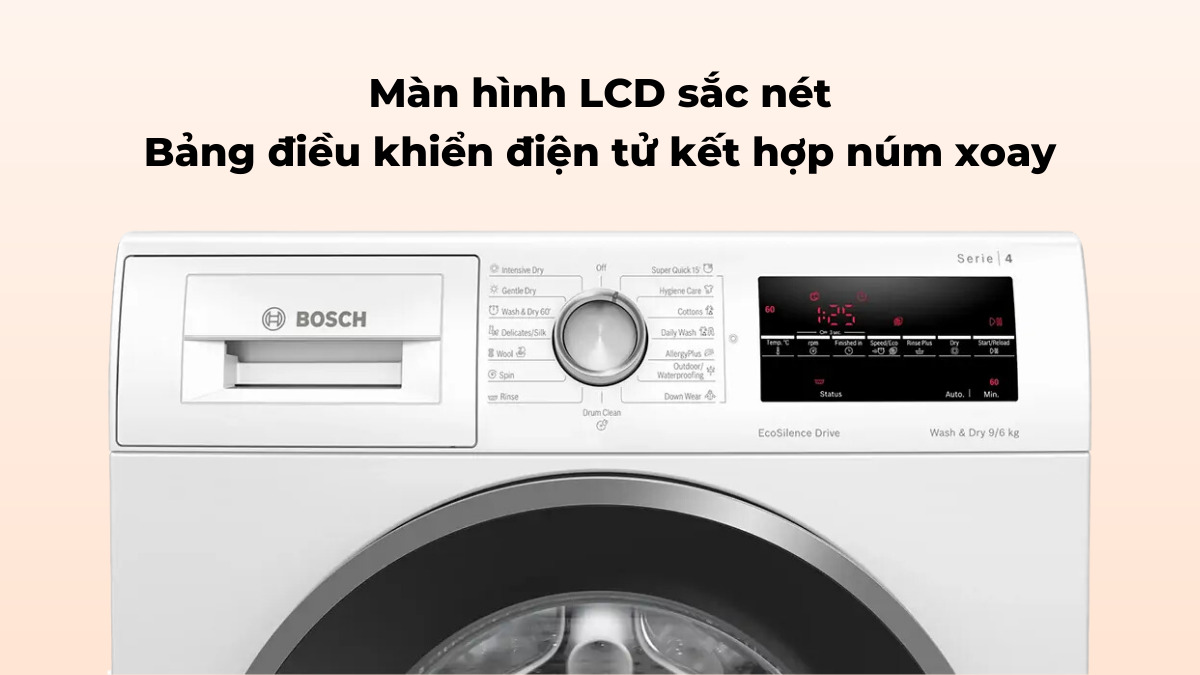 Máy giặt sấy Bosch 9/6 Kg WNA14400SG