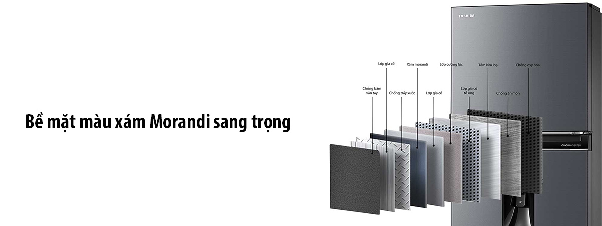 Bề mặt màu xám Morandi sang trọng