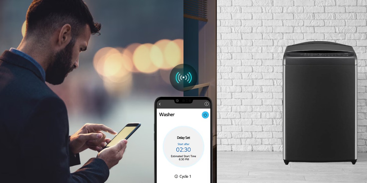 Cho phép điều khiển máy giặt từ xa qua ứng dụng LG ThinQ