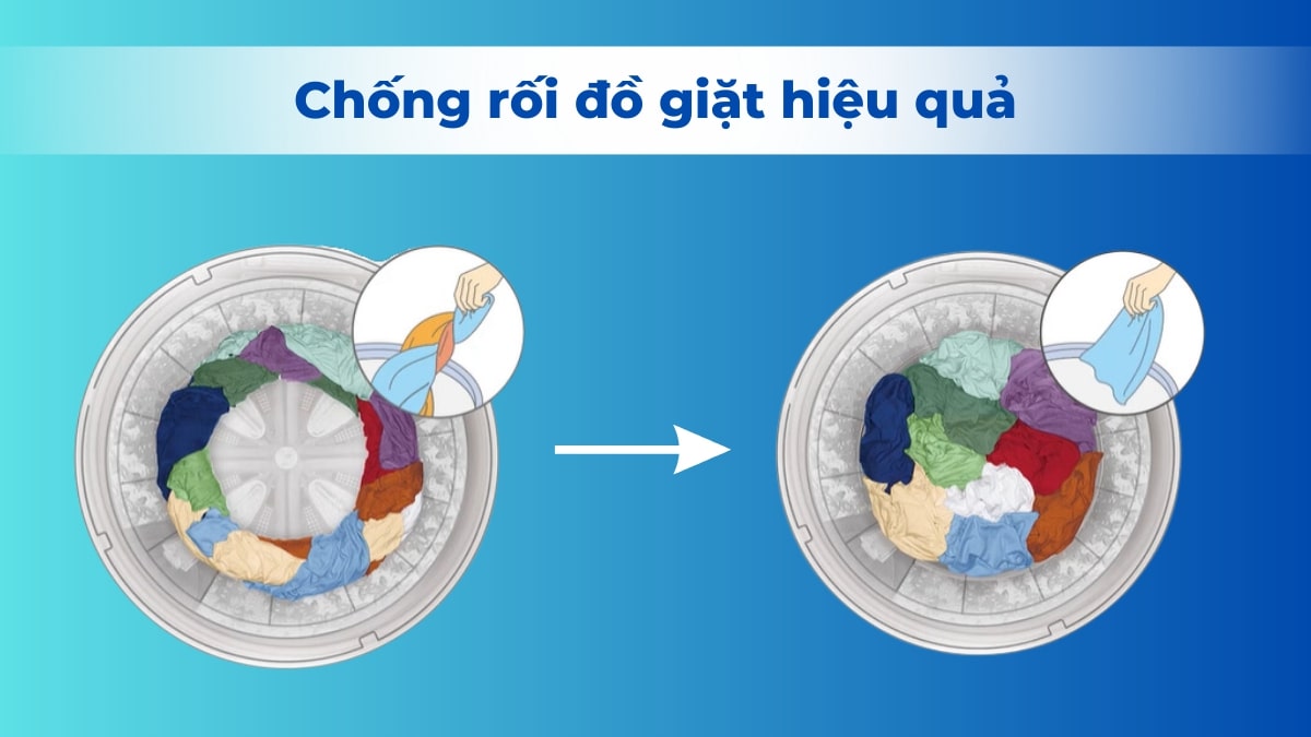 Giảm thiểu tình trạng rối quần áo sau khi vắt