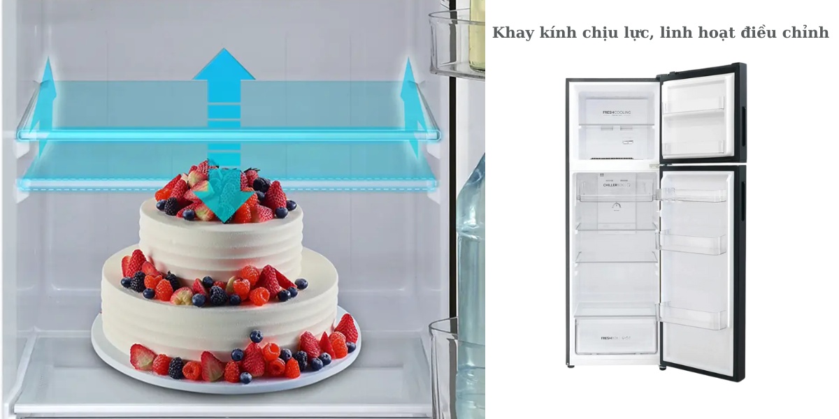 Chứa đồ nhiều trên khay kính chịu lực