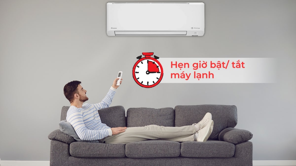 Chức năng hẹn giờ tiện lợi trên Máy lạnh Daikin 1.5 Hp FTKZ35VVMV