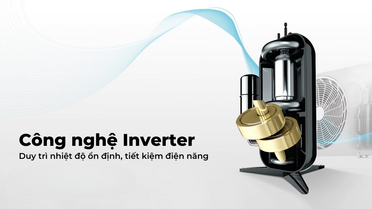 Công nghệ Inverter tân tiến giúp thiết bị tối ưu điện năng hiệu quả