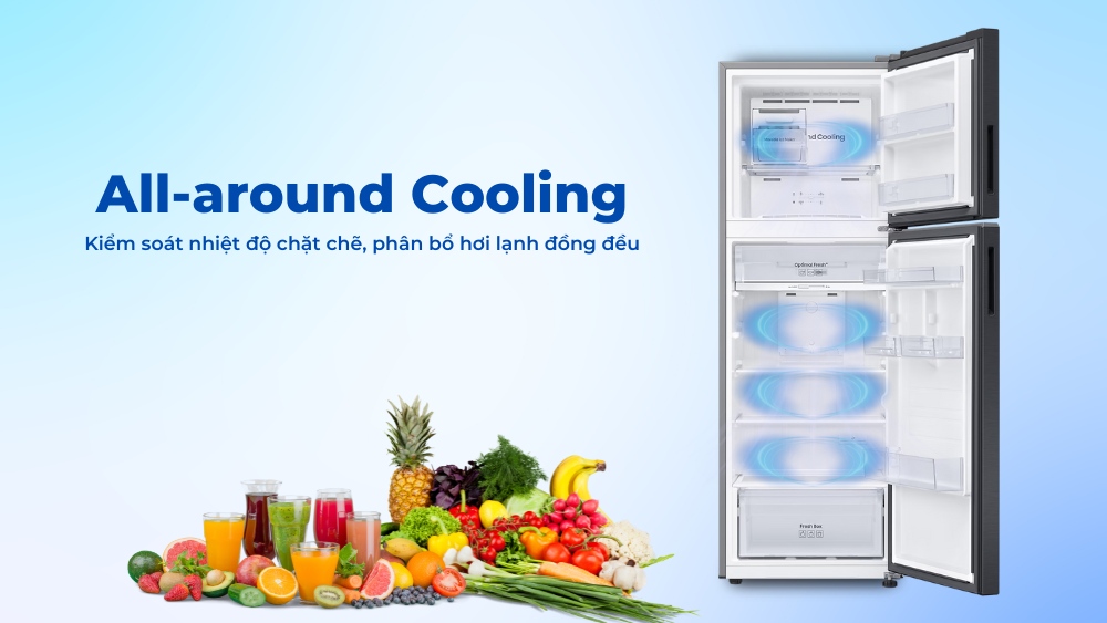 Công nghệ All-around Cooling phân bổ hơi lạnh đồng đều