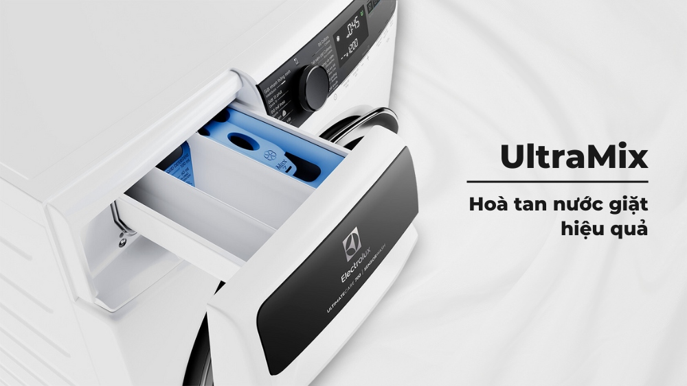 Công nghệ UltraMix hỗ trợ hòa tan kỹ toàn bộ chất giặt tẩy