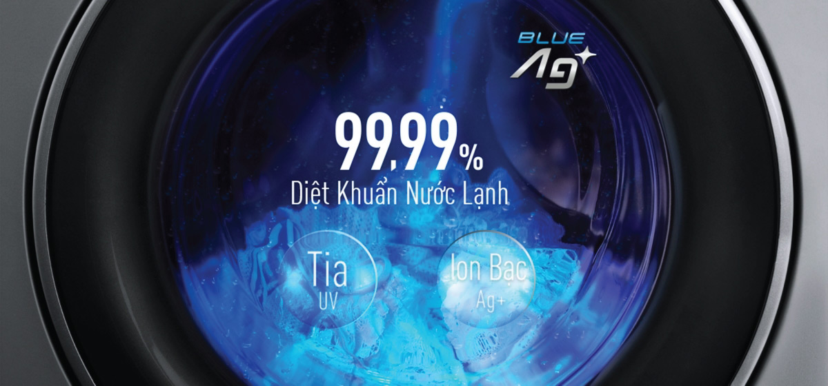 Công nghệ diệt khuẩn Blue Ag+ kết hợp cùng tia UV