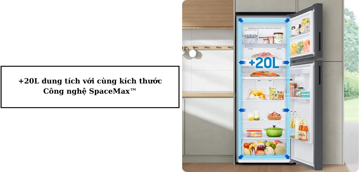 Công nghệ SpaceMax™ tăng dung tích tủ với cùng kích thước