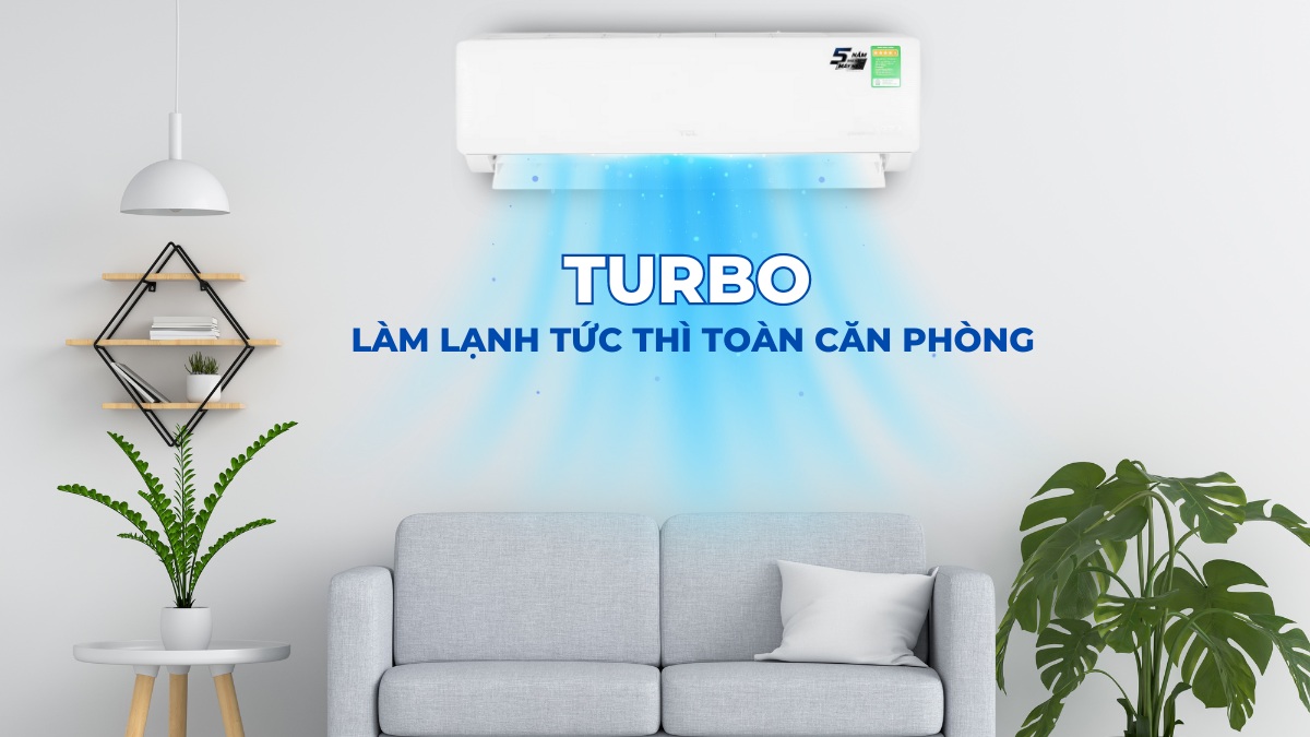 Công nghệ Turbo hỗ trợ làm lạnh phòng nhanh chóng