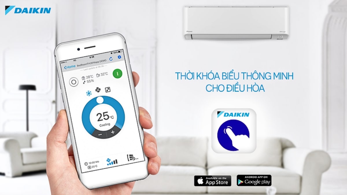 Ứng dụng D-Mobile hỗ trợ điều khiển máy lạnh Daikin từ xa