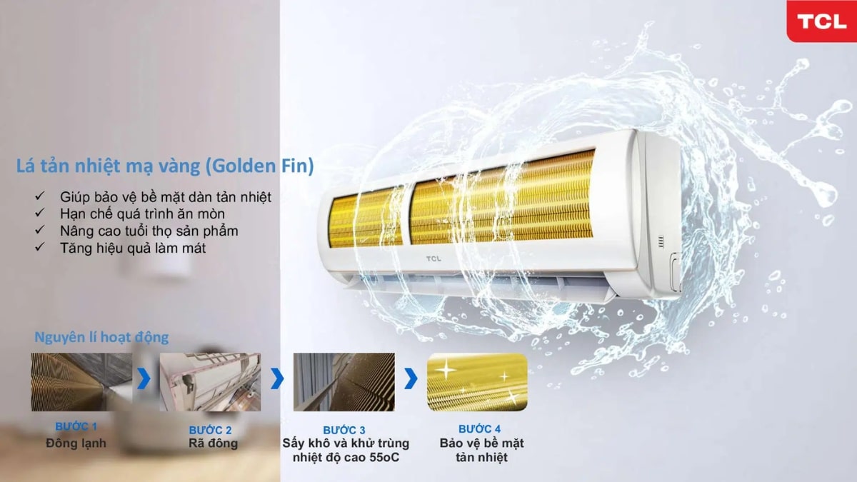 Dàn tản nhiệt được phủ lớp Gold Fin