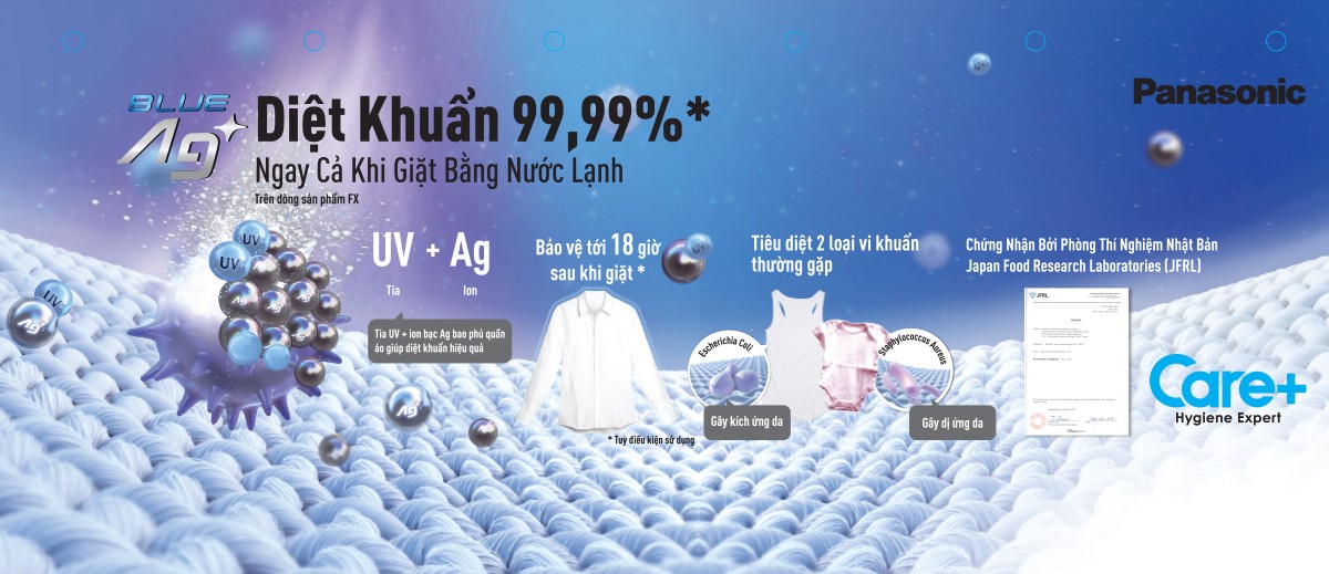 Giặt sạch bằng nước lạnh, diệt khuẩn hiệu quả bằng ion Ag+