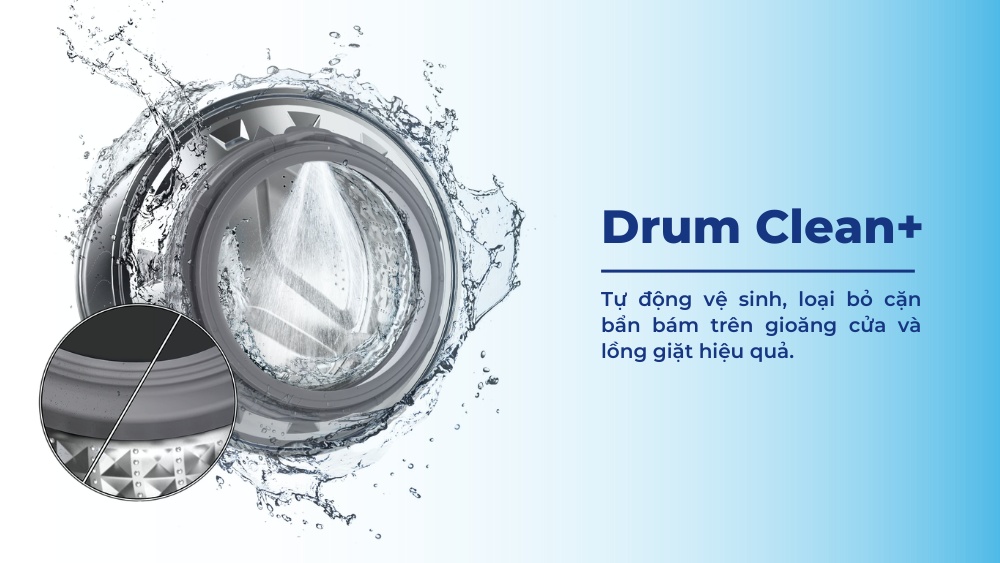 Drum Clean+ tự động vệ sinh lồng giặt