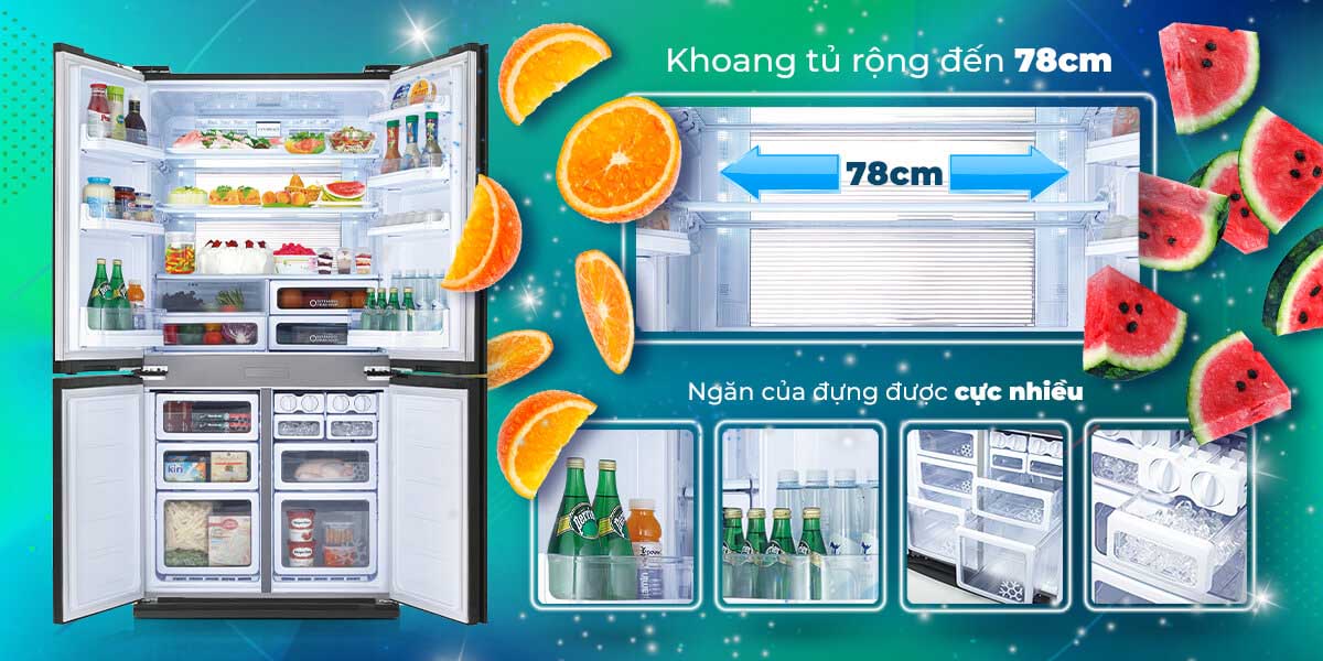 Dung tích tổng lên đến 678 lít