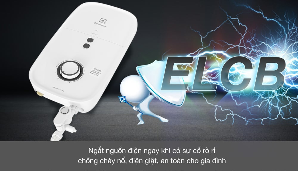 Electrolux EWE451KB-DWG2 được trang bị cầu dao rò rỉ điện ELCB