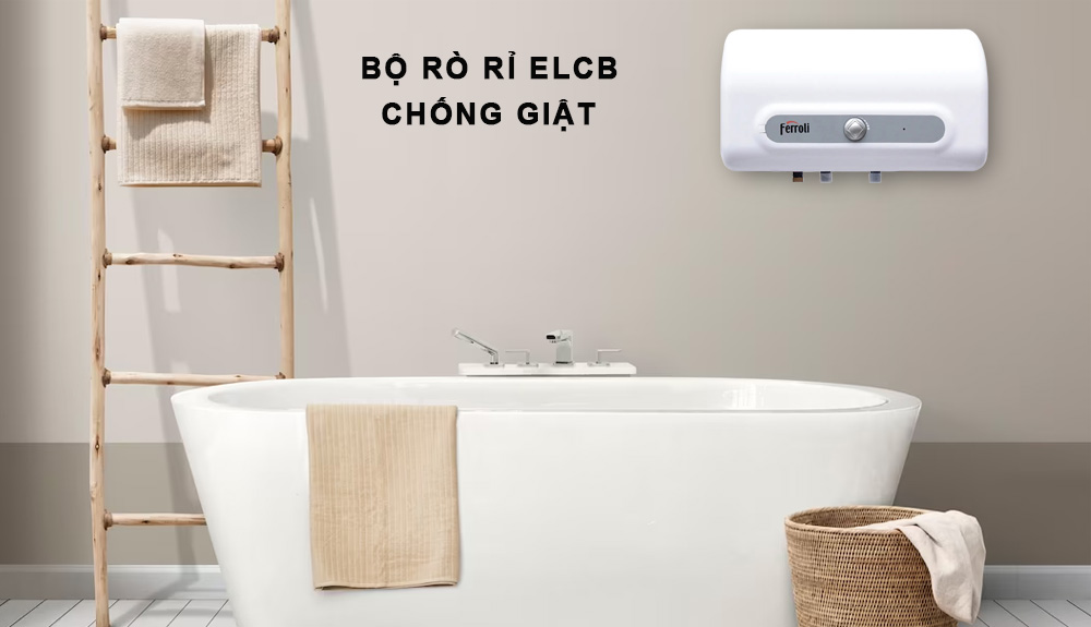 Ferroli QQ Evo 15L ME được trang bị bộ rò rỉ chống giật ELCB