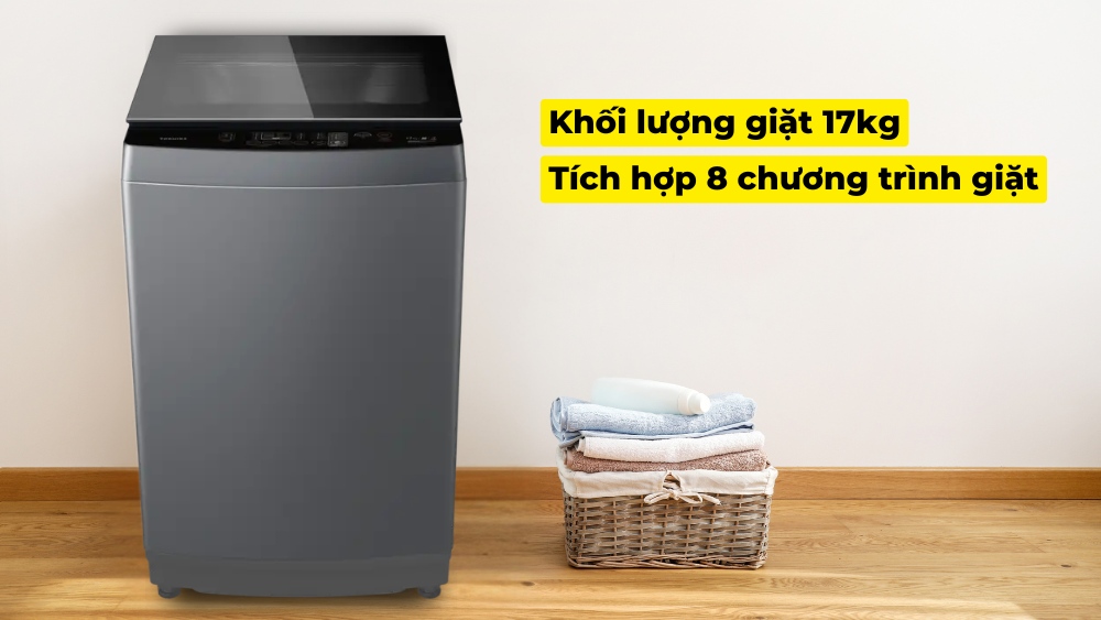 Máy sở hữu khối lượng giặt lớn lên đến 17kg