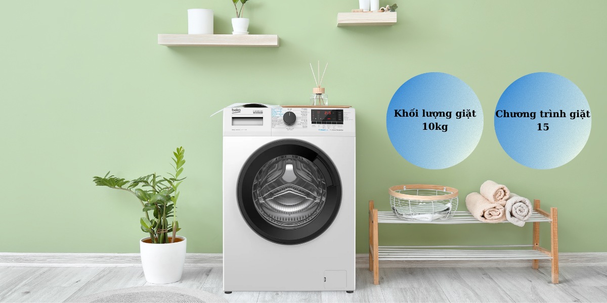 Khối lượng giặt 10kg và 15 chương trình giặt chuyên biệt