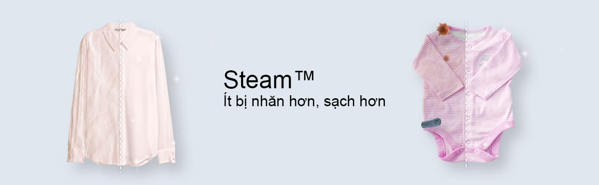 Loại bỏ chất gây dị ứng, quần áo mềm mại hơn với giặt hơi nước Steam™