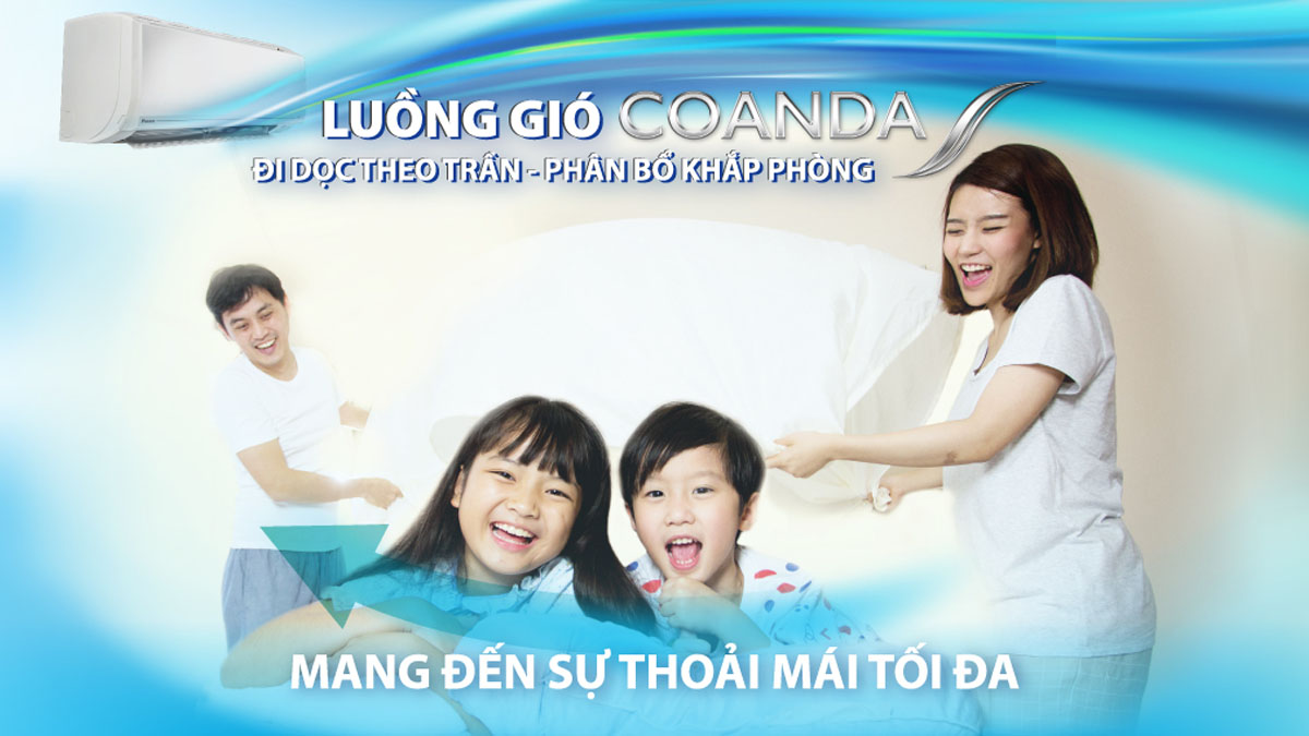 Luồng gió Coanda của máy lạnh Daikin Inverter 2 HP