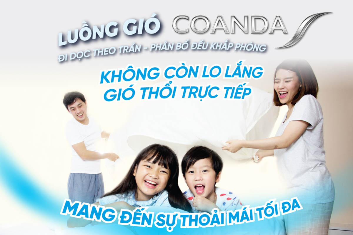 Luồng gió Coanda phân bổ không khí tươi mát khắp phòng