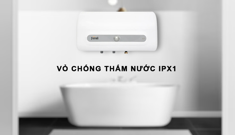 Máy Nước Nóng Ferroli QQ Evo ME có lớp vỏ chống thấm nước IPX1