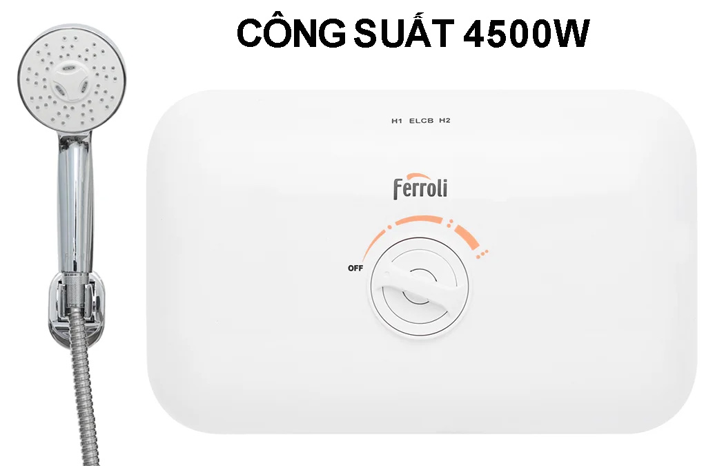 Máy nước nóng trực tiếp Ferroli LUXE-TE công suất 4500W