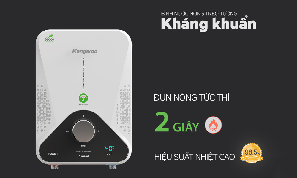 Máy Nước Nóng Kangaroo KG588WP có công suất hoạt động mạnh mẽ