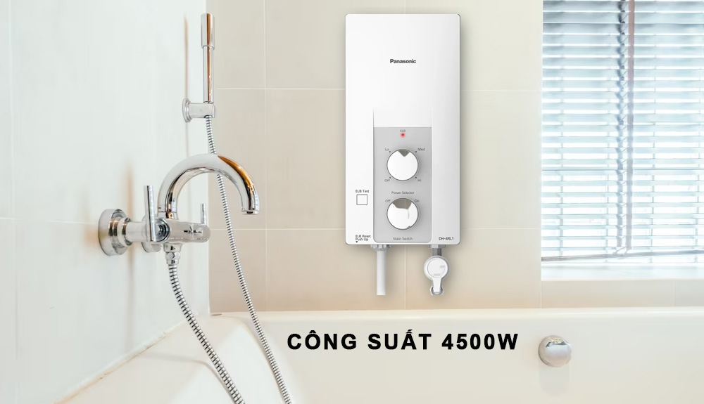 Máy Nước Nóng Panasonic DH-4RL1VW có công suất lên đến 4500W