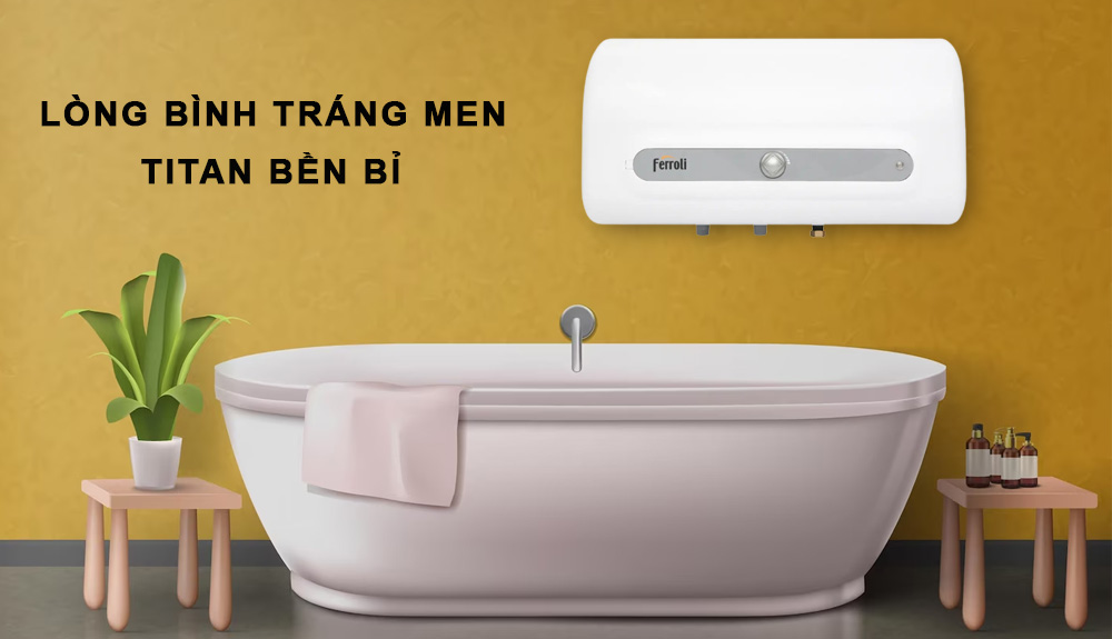 Máy Nước Nóng Ferroli QQ Evo ME có lòng bình tráng men Titan bền bỉ