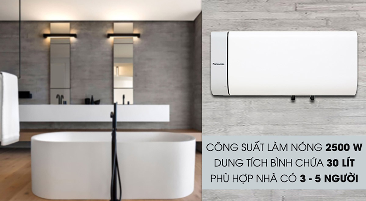 Máy nước nóng Panasonic thích hợp cho gia đình có từ 3 - 5 thành viên