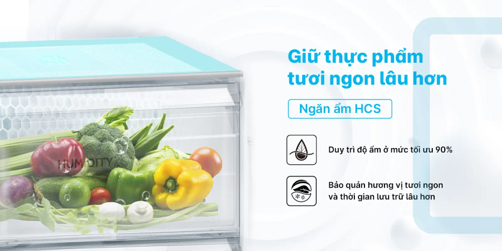 Ngăn cân bằng ẩm HCS duy trì độ tươi ngon cho thực phẩm