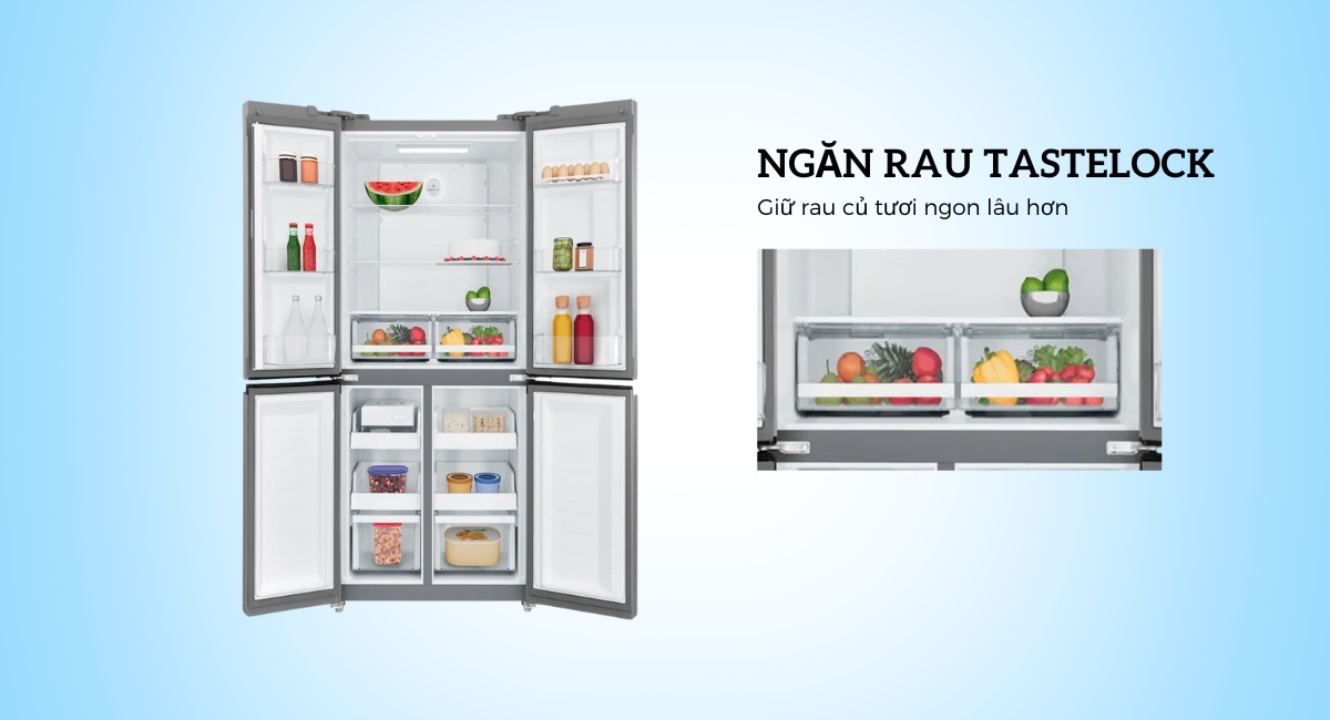 Ngăn rau củ quả TasteLock giúp bảo quản thực phẩm tốt hơn và kéo dài thời gian sử dụng