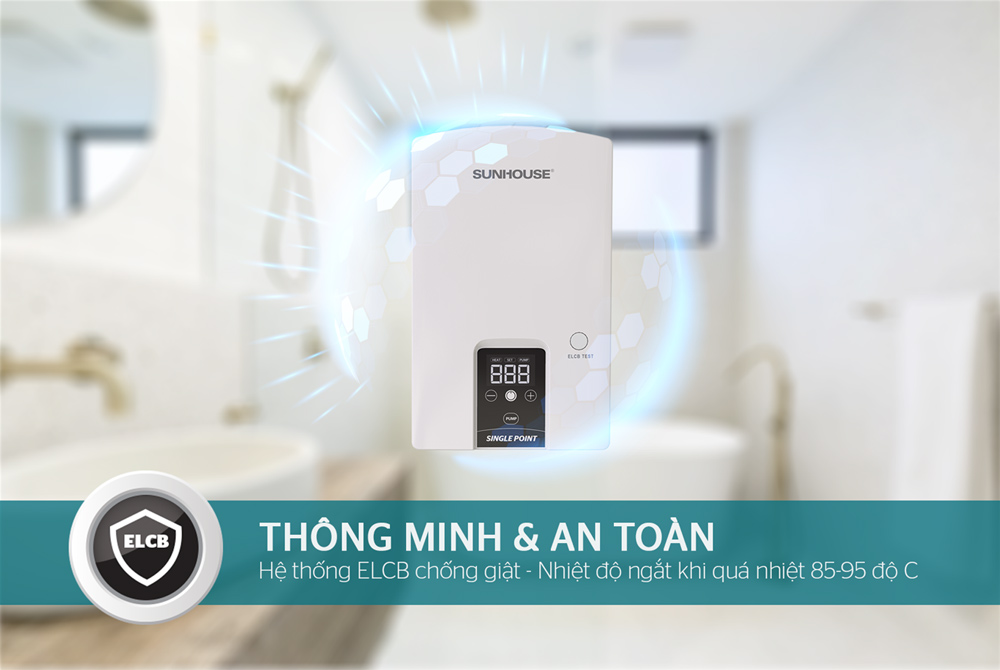 Sunhouse SHA-9453EP tích hợp hệ thống ELCB chống giật