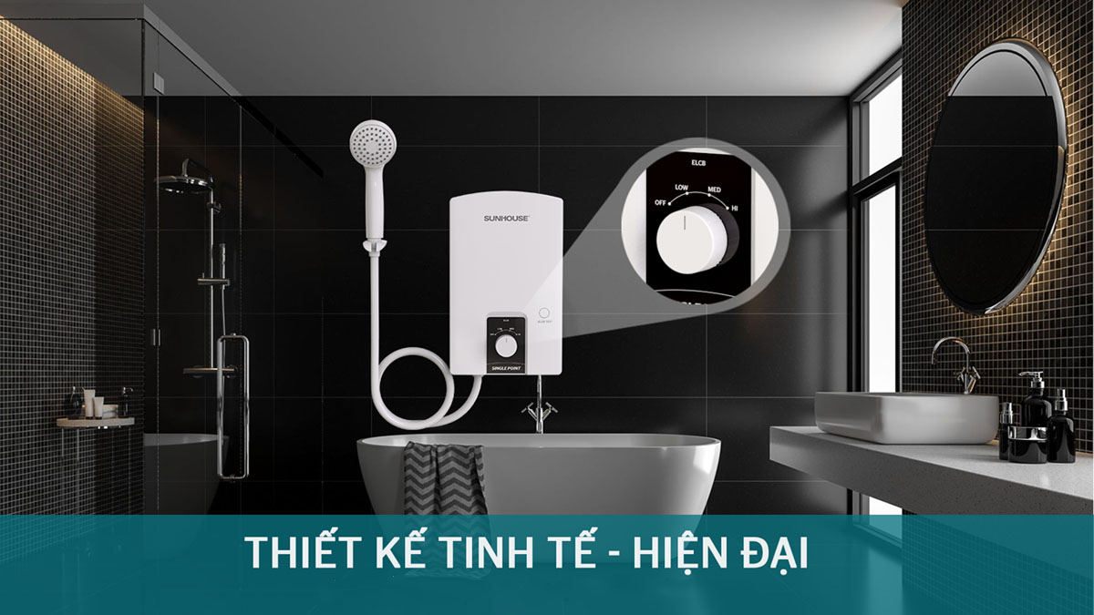 Thiết kế hiện đại của Máy Nước Nóng Trực Tiếp Sunhouse SHA-9452OP