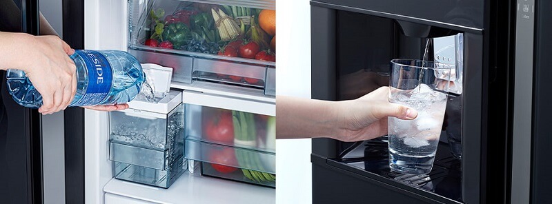 Tính năng làm đá tự động, lấy nước bên ngoài